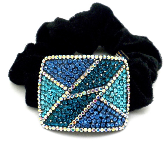 Blue Austrian Crystal Hair Pony tail Holder - Picture 1 of 3